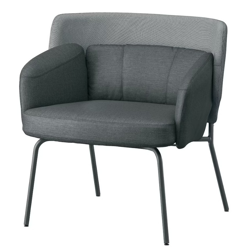 BINGSTA
Fauteuil, Vissle gris foncé-Kabusa gris foncé