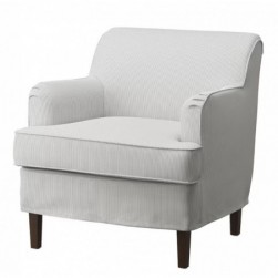 ROCKSJÖN
Fauteuil avec repose-pieds, Klovsta gris-blanc