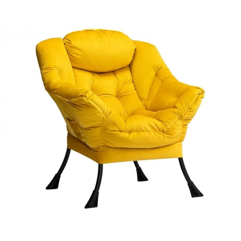 HollyHOME Fauteuil Salon Fauteuil Scandinave Fauteuil de Lecture,Jaune