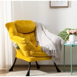 HollyHOME Fauteuil Salon Fauteuil Scandinave Fauteuil de Lecture,Jaune