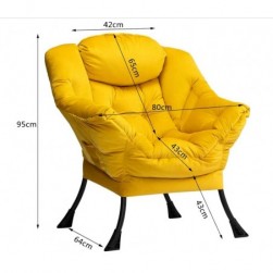 HollyHOME Fauteuil Salon Fauteuil Scandinave Fauteuil de Lecture,Jaune