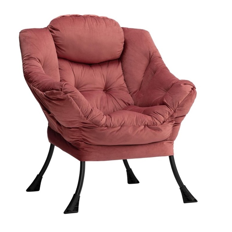 HollyHOME Fauteuil Salon Fauteuil Scandinave Fauteuil de Lecture，Rouge Brique