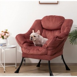 HollyHOME Fauteuil Salon Fauteuil Scandinave Fauteuil de Lecture，Rouge Brique