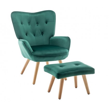 HollyHOME Fauteuil avec Repose Pied Fauteuil Relax ,Vert