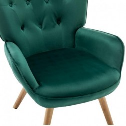 HollyHOME Fauteuil avec Repose Pied Fauteuil Relax ,Vert