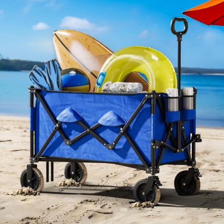 YITAHOME Chariot Pliable 200L Chariot à la Plage 100kg Chariot de Jardin