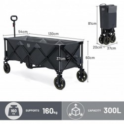 TIMBER RIDGE Chariot Pliable, Frein Filets Anti-Chute Chariot de Transport