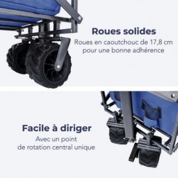 LifeGoods Chariot à roulettes -Chariot Pliable- Chariot de Jardin 4 Roues