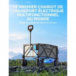 Chariot électrique à Main,Pliable, avec Roues Tout-Terrain,2 Freins,(Une Pile)