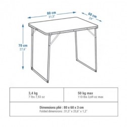 TABLE DE CAMPING PLIANTE - 2 À 4 PERSONNES