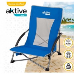 AKTIVE - Chaise Pliante avec Poche et Poignée de Transport