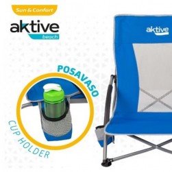 AKTIVE - Chaise Pliante avec Poche et Poignée de Transport