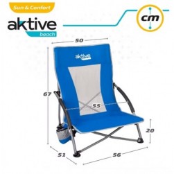 AKTIVE - Chaise Pliante avec Poche et Poignée de Transport