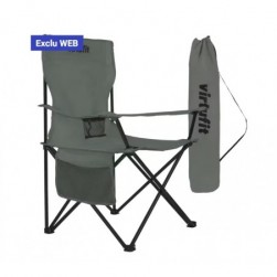 Chaise de camping pliable - Gris