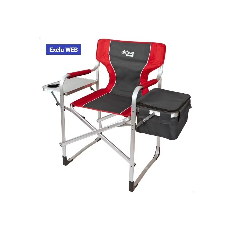 AKTIVE - Chaise Pliante Camping avec Table et Sac Isotherme