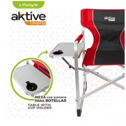 AKTIVE - Chaise Pliante Camping avec Table et Sac Isotherme