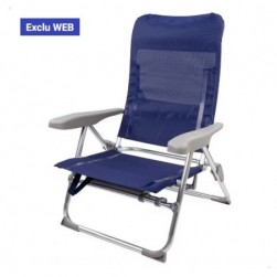 AKTIVE - Chaise Pliante avec Pliage Slim. Chaise de Plage Bleu