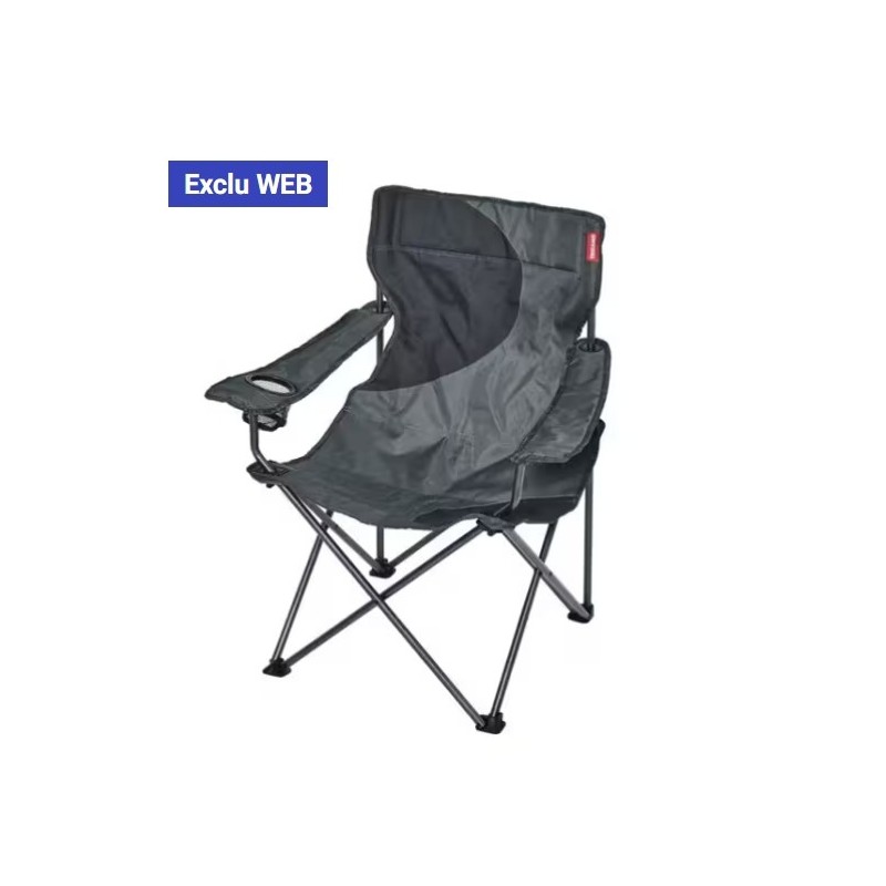 Fauteuil camping ACIER gris noir