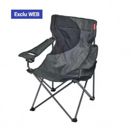 Fauteuil camping ACIER gris noir