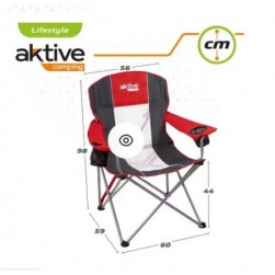 AKTIVE - Chaise de Camping XL avec Porte-Gobelet