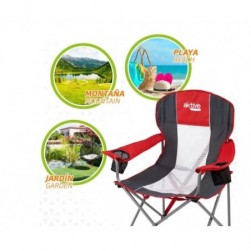 AKTIVE - Chaise de Camping XL avec Porte-Gobelet