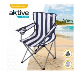 AKTIVE - Chaise de Camping avec Porte-Gobelet et Poignée de Transporte