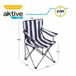 AKTIVE - Chaise de Camping avec Porte-Gobelet et Poignée de Transporte