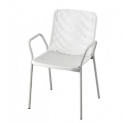 TORPARÖ Chaise à accoudoirs, int- extérieur, blanc