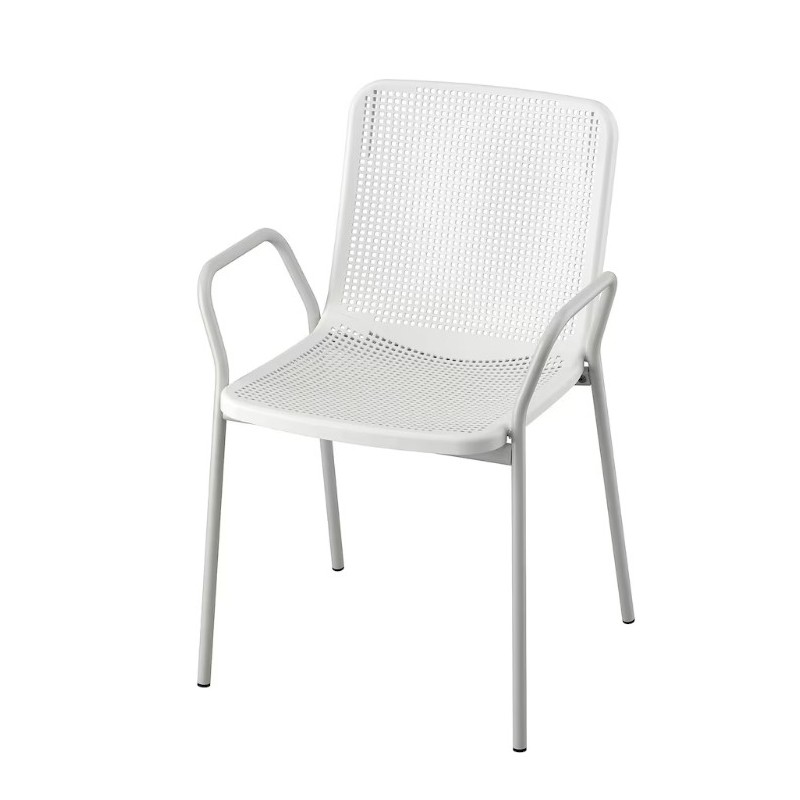 TORPARÖ Chaise à accoudoirs, int- extérieur, blanc