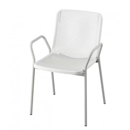 TORPARÖ Chaise à accoudoirs, int- extérieur, blanc