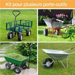 Lot de 4pcs Roue increvable remorque pour diable brouette chariot jante