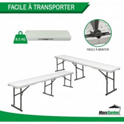 Banc Pliable -Banc de Fête -Banc de Camping -Banc de Jardin en Plastique