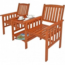 Banc de Jardin 2 Places Bois d'acacia extérieur Fauteuil Jardin Balcon