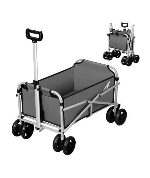 Chariot de Jardin Pliable, Chariot Pliant avec 4 Roues