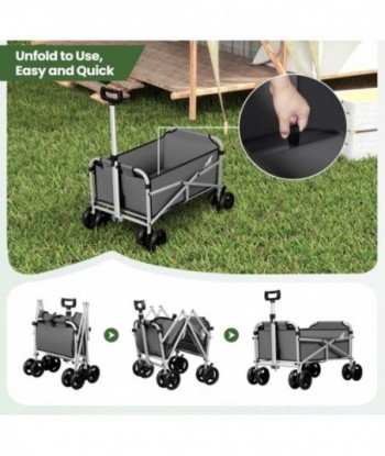 Chariot de Jardin Pliable, Chariot Pliant avec 4 Roues