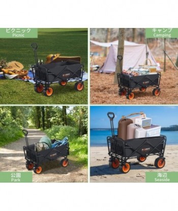 Chariot de Plage Pliable, Chariot Pliable de Jardin, 100L 150KG