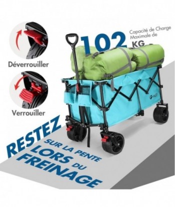 VILLEY Chariot de Plage Pliable, Chariot