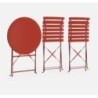 Table de jardin bistrot pliable metal 2 chaises