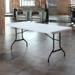 Table pliante 6 pieds commerciale granit blanc